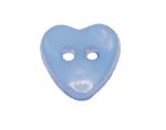 Kids buttons as hearts in blue 12 mm 0,47 inch